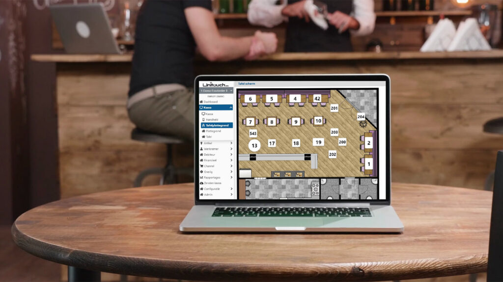 Restaurant indeling in horeca kassa Unitouch